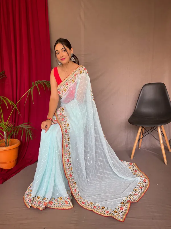 Sky_Blue_Bollywood_Style_Partywear_Sequins_Saree_With_Blouse_Piece_Attached